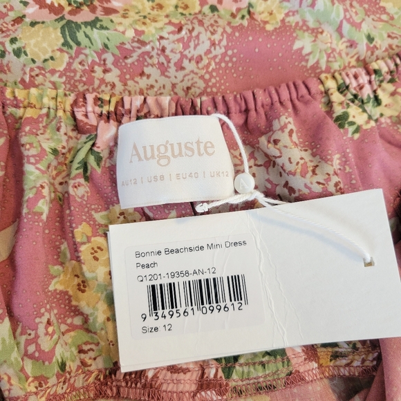 Auguste Bonnie Cottagecore Beachside Milkmaid Floral Prarie Mini Dress - Picture 7 of 16